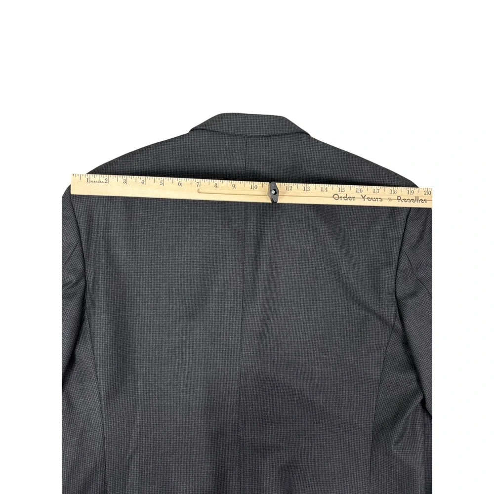 Jones New York Mens 42R Blazer Wool Cashmere Worsted Grey Houndstooth Sport Coat